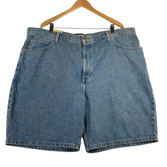Roundtree & Yorke Denim Shorts Mens 46 Big Blue Jean Loose Fit 5 Pocket 9" NWT - Picture 1 of 13